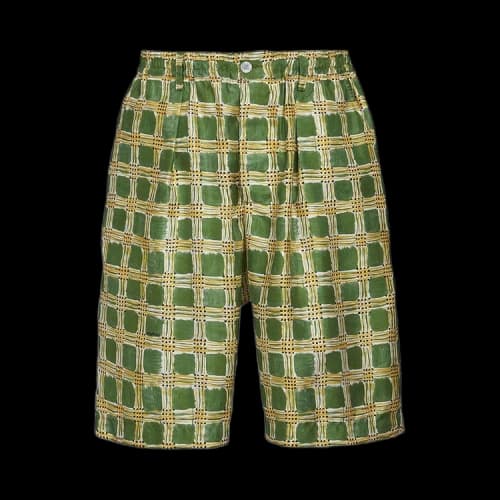 Marni Check Fields Shorts 'Primary Green'