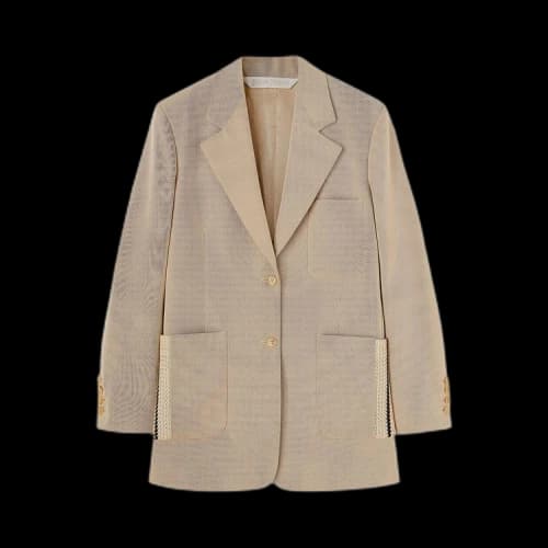 Palm Angels Knit Tape Blazer Beige