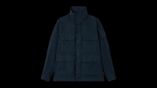 Stone Island Canvas Weave Cotton Organic Cotton Q100011 Jacket Navy Blue