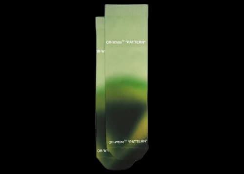 OFF-WHITE Blurred Logo Crew Socks Green/White