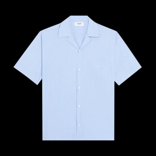 CELINE Bowling Shirt 'Craie/Ciel/Navy'