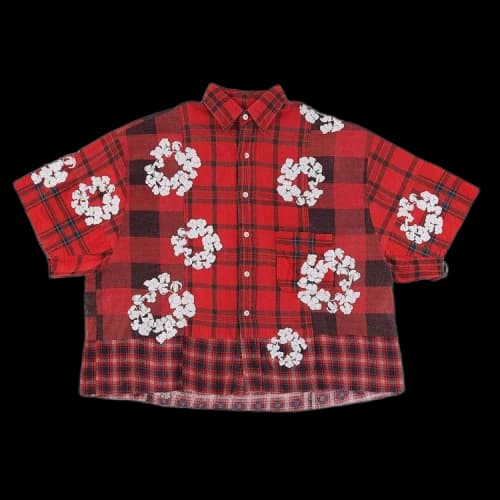 READYMADE x Denim Tears Wreath Check Halfshirt 'Red'