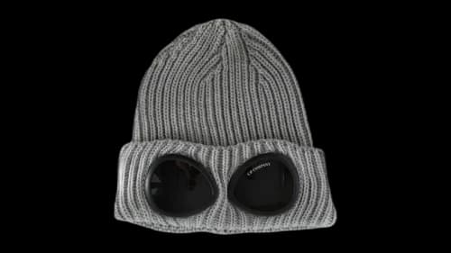 C.P. Company Extra Fine Merino Wool Goggle Beanie Moon Melange