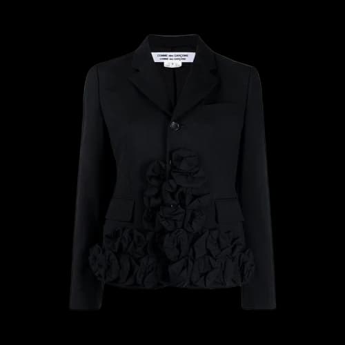 Comme des Garçons Flower Ruffled Jacket 'Black'