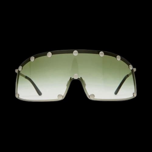 Rick Owens Shielding Sunglasses 'Silver Temple/Bosco Degrade Lens'