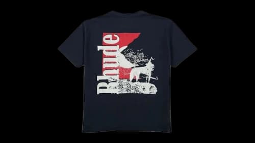 Rhude Moonlight Wolf Pocket Tee Black/White/Red