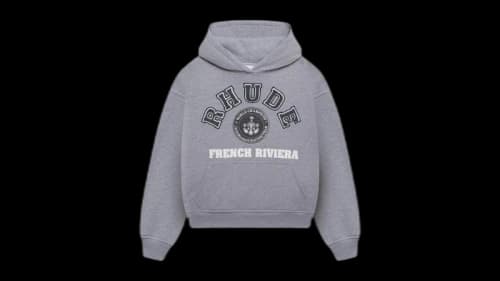 Rhude French Riviera Patch Hoodie Gray