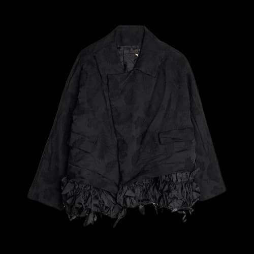 Comme des Garçons Embroidered Ruffled Hem Jacket 'Black'