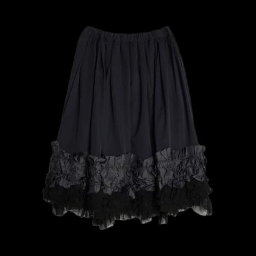 Comme des Garçons Wool Gabardine Lace Skirt 'Navy/Black'