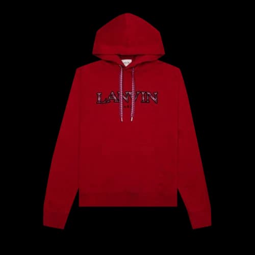 Lanvin Curb Embroidered Hoodie 'Lipstick'