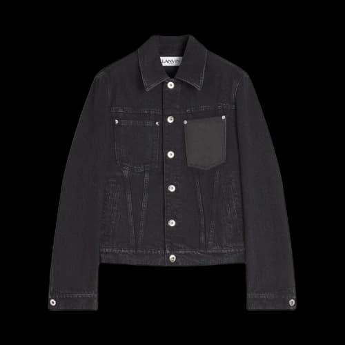Lanvin Logo Embossed Denim Jacket 'Black'