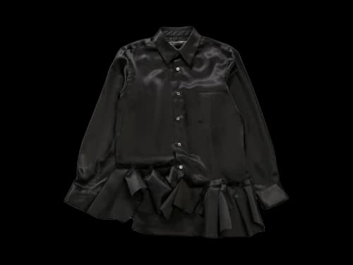 Comme des Garcons Cotton Frill Hem Blouse Desert Khaki