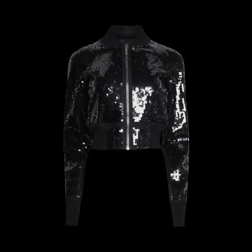 Rick Owens Embroidered Cropped Flight Jacket 'Black'