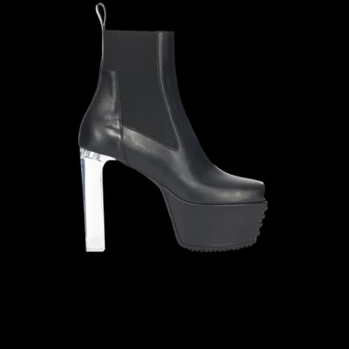 Rick Owens Luxor Open Toe Minimal Grill Beatle 65 Boot 'Black Clear' (Women's)