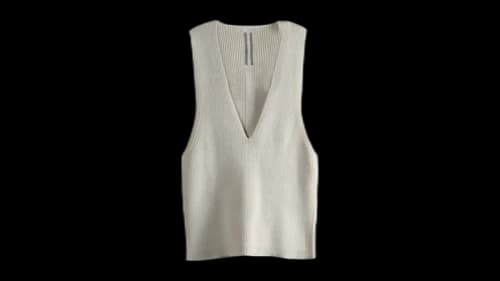 Rick Owens Women's Maglia V Neck Top Natural
