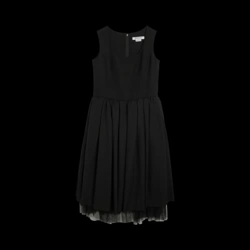 Comme des Garçons Wool Gabardine Nylon Tulle Dress 'Black/Black'