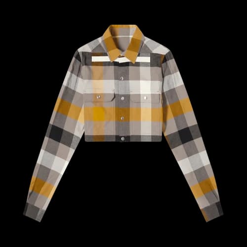Rick Owens Cropped Outershirt 'Dust/Plaid'