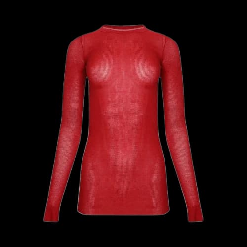 Rick Owens Long-Sleeve Rib T-Shirt 'Cardinal Red'