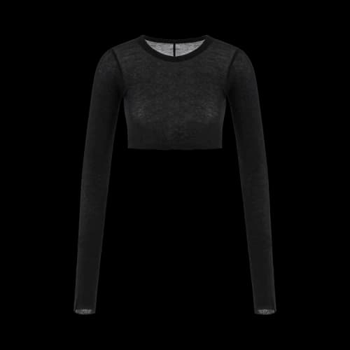 Rick Owens Long-Sleeve Crop Tee 'Black'