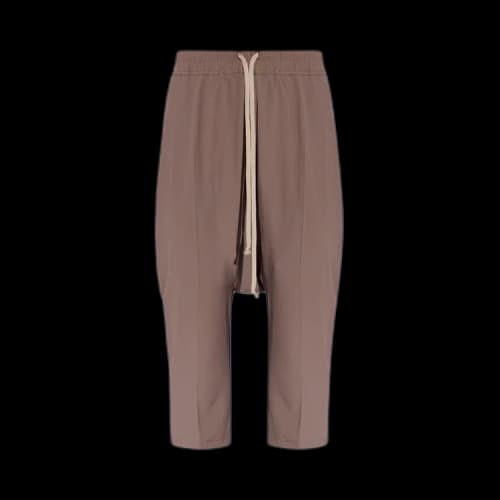 Rick Owens Crepe Drawstring Cropped Pants 'Flesh'