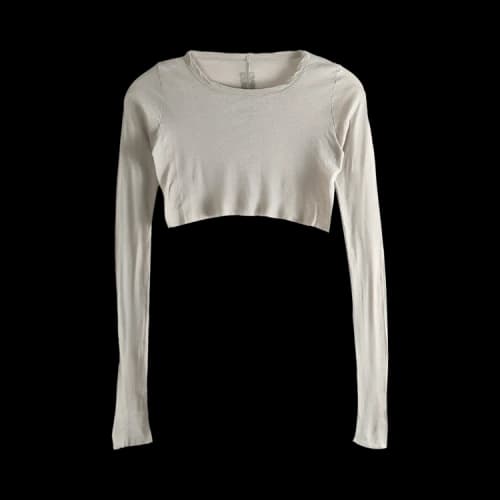 Rick Owens Long-Sleeve Crop T-Shirt 'Pearl'