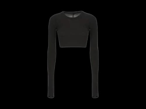 Rick Owens Long Sleeve Crop Tee Black