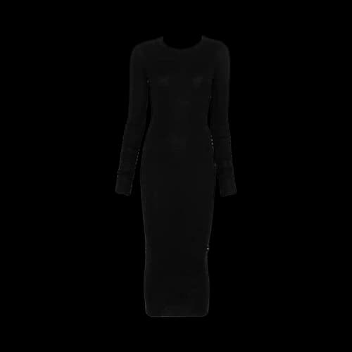 Rick Owens Abito Rib Long-Sleeve Dress 'Black'