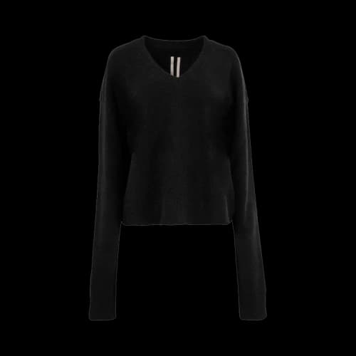 Rick Owens Knit V Neck Pullover Sweater 'Black'