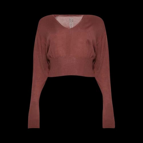 Rick Owens Maglia Cropped Top 'Rosewood'