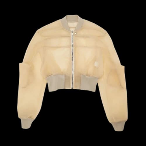 Rick Owens Cropped Girdered Bomber 'Natural'