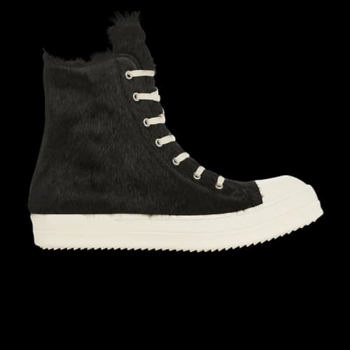 Rick Owens Lido Sneakers 'Black Cow Fur'