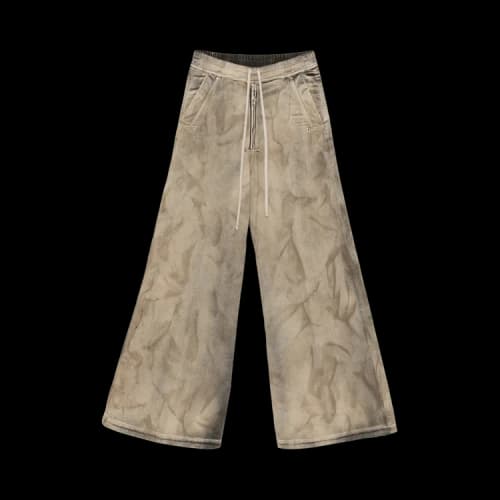 Rick Owens Pantaloni In Denim Wide Bela Pants 'Dust'
