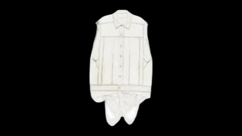 Rick Owens Denim Senza Maniche Sleeveless Jumbo Worker Jacket Milk Wash