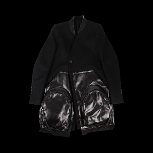 Rick Owens Wool Larry Rolf Peacoat 'Black'