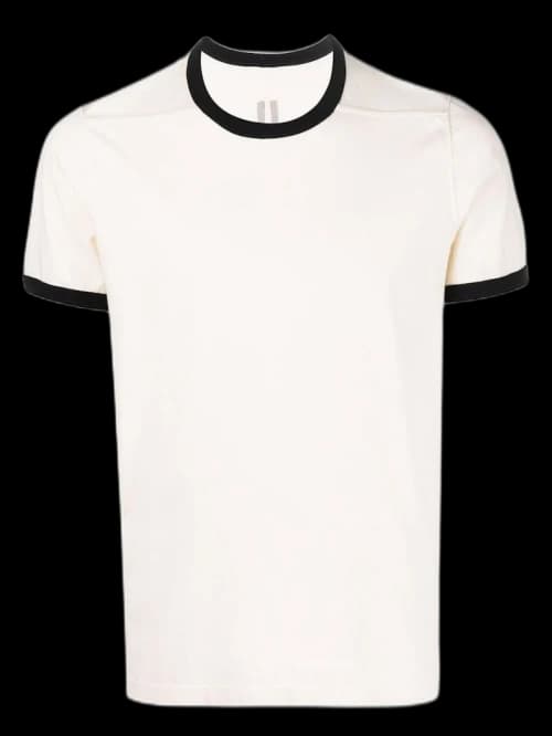 Rick Owens Contrasting Trim T-Shirt Ivory/Black