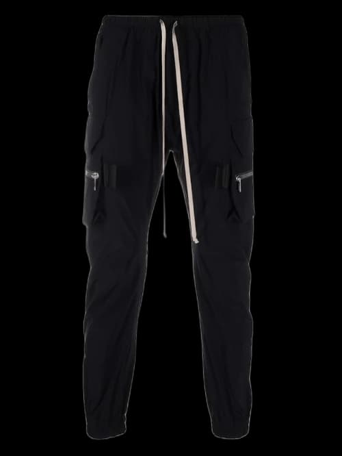 Rick Owens Drawstring-Waist Cargo Trousers Black