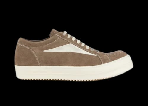 Rick Owens Vintage Sneaks Velour Suede Dust Grey Milk White
