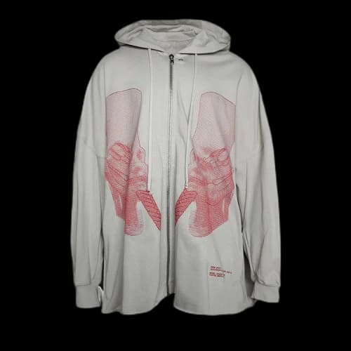 Rick Owens Ron Jumbo Peter Jacket 'Pearl/Cardinal Red'