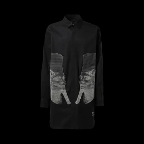 Rick Owens Pharaoh Embroidered Shirt Jacket 'Black/Pearl'