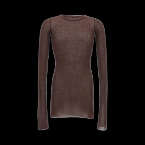 Rick Owens Rib Long-Sleeve Tee 'Mahogany'