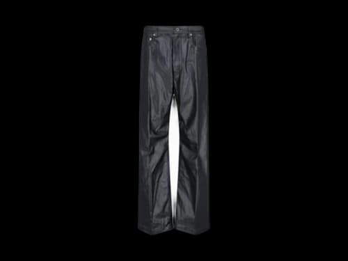 Rick Owens Coated Denim Geth Jeans Black