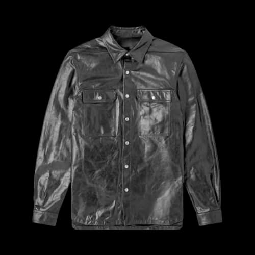 Rick Owens Leather Outershirt 'Black'