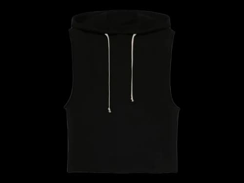 Rick Owens Short Sleeves Hoodie Black