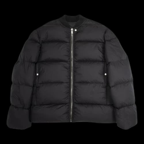 Rick Owens Gethsemane Flight Jacket In Lightweight Nylon With Lightweight Down 'Black'