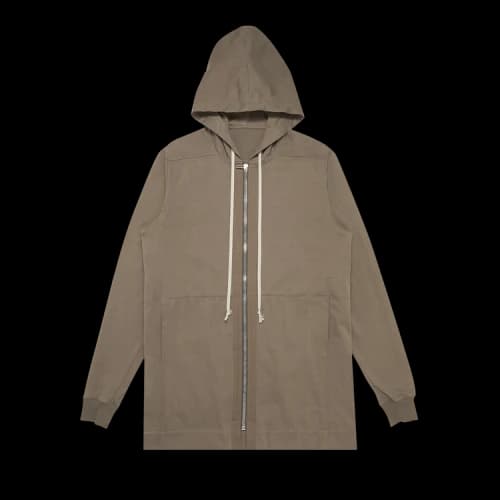 Rick Owens Zip Front Hoodie 'Dust'