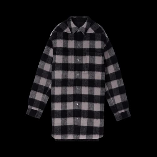 Rick Owens Oversized Outershirt 'Black Plaid'