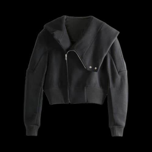 Rick Owens Cropped Hooded Flight Jacket 'Black'