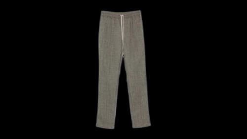 Rick Owens Drawstring Slim Long Pants Black Melange