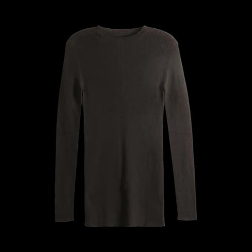 Rick Owens Ribbed Round Neck 'Grease'