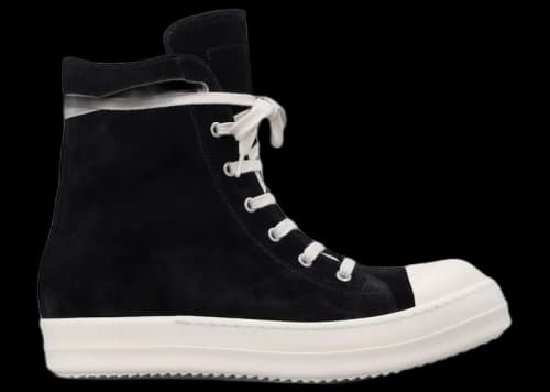 Rick Owens High Top Suede Sneakers Black Milk
